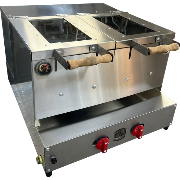 horno de panadería en acero 2 cámaras con vidrio 0.80x0.55x1.60cm AI430