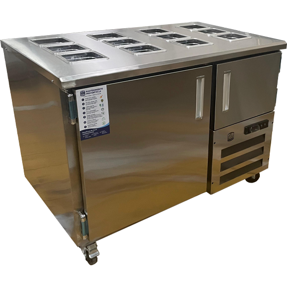 mesa de refrigeración con Azafates 1.20 MT