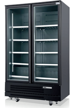 congelador vertical de vidrio 2 puertas 1000 litros