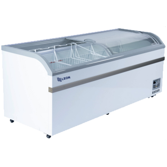 congelador horizontal vidrio semi curva tipo isla 700 litros Dual